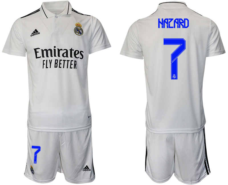 Men 2022-2023 Club Real Madrid home white #7 Adidas Soccer Jersey1->real madrid jersey->Soccer Club Jersey